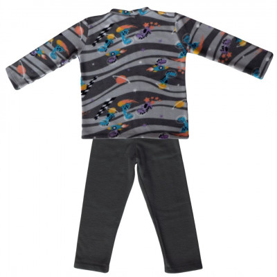 PIJAMA CRIANÇA CRIANCA INFANTIL CONJUNTO DINOS DINOSSAUROS CINZA SOFT MICROSOFT QUENTE QUENTINHO INVERNO FRIO (1)