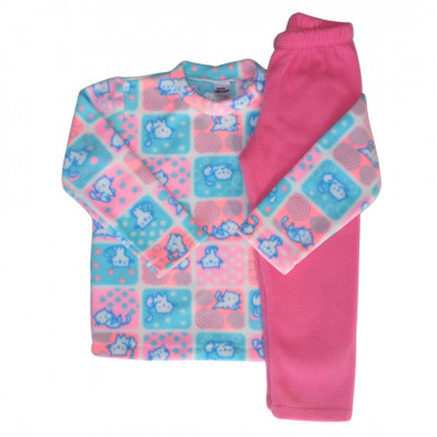 2 PIJAMA BEBE GATO GATINHOS ROSA SOFT MICROSOFT QUENTE QUENTINHO INVERNO FRIO