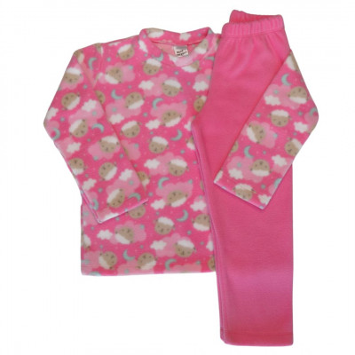 3 PIJAMA INFANTIL CARNEIRINHOS CARNEIROS ROSA MENINA SOFT MICROSOFT QUENTE QUENTINHO INVERNO FRIO