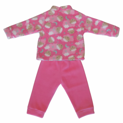 2 PIJAMA BEBE CASACO BOTOES CARNEIRINHOS CARNEIROS ROSA MENINA SOFT MICROSOFT QUENTE QUENTINHO INVERNO FRIO