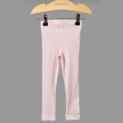 calça de malha infantil menina rosa bebê claro