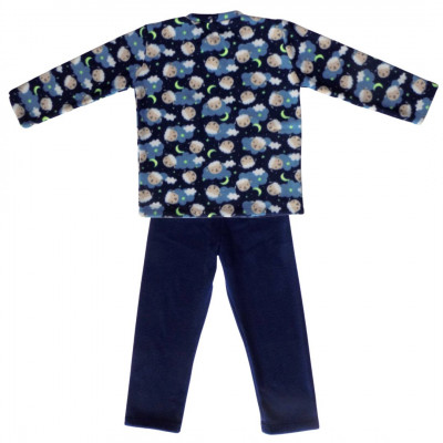 PIJAMA CRIANÇA CRIANCA INFANTIL CONJUNTO CARNEIROS CARNEIRINHOS AZUL SOFT MICROSOFT QUENTE QUENTINHO INVERNO FRIO (1)