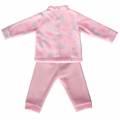 PIJAMA BEBE CASACO CASAQUINHO DE BOTAO ESTRELINHAS ROSA SOFT MICROSOFT QUENTE QUENTINHO INVERNO FRIO (2)