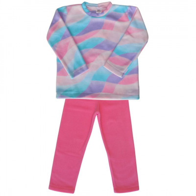 PIJAMA CRIANCA CRIANÇA INFANTIL CONJUNTO TIE DYE ROSA COLORIDO SOFT MICROSOFT QUENTE QUENTINHO INVERNO FRIO (3)